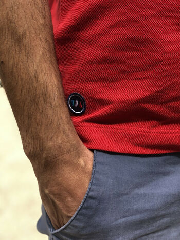 France - Broderie bleue Unisexe POLO Rouge 2