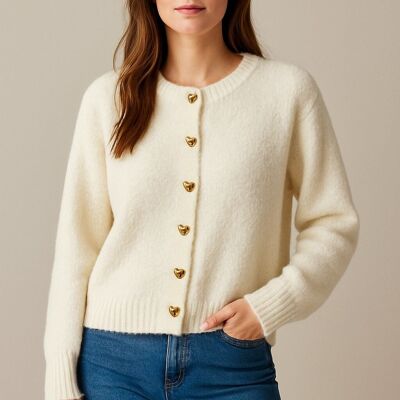 Cardigan Boutons dorés cœur AP108