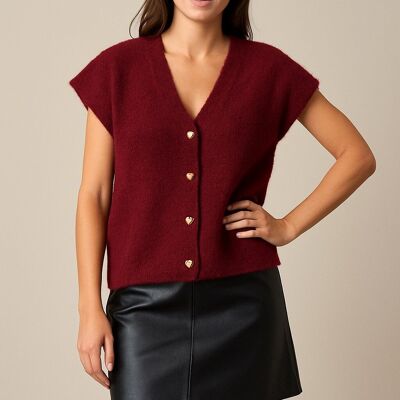 Cardigan sans manches en maille AP109