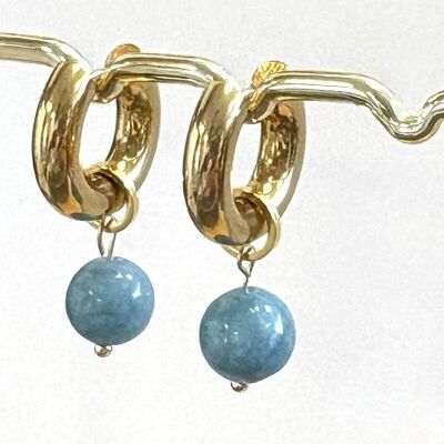 Pendientes de calcedonia dorada