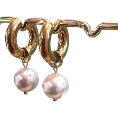 Earrings gold Mallorca pearls