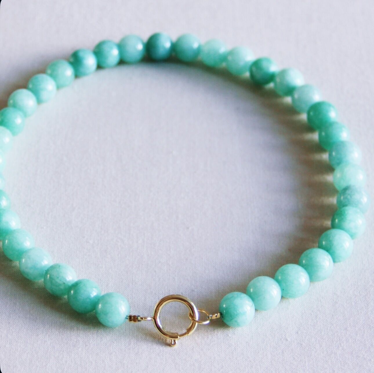 Collana di perline di pietra naturale XL - verde antico