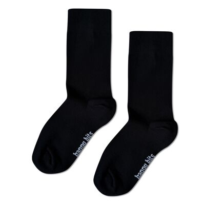 Chaussettes unies en bambou - Noir élégant