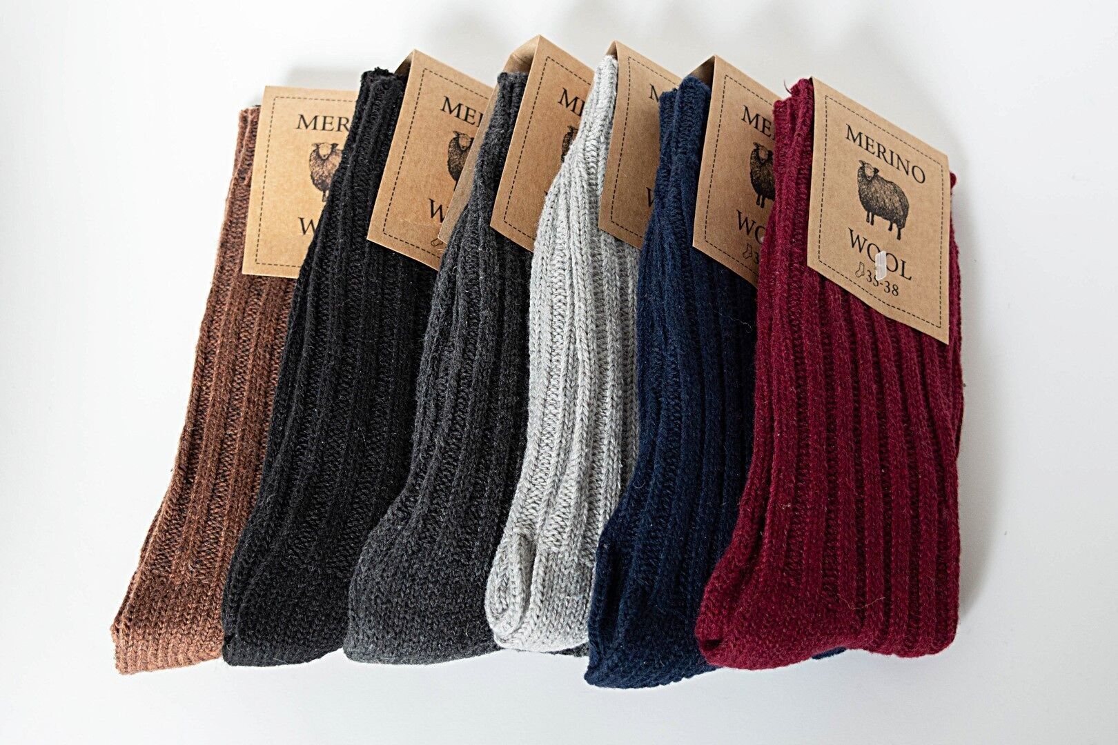 Natürliche Socken aus 100 % Merinowolle für Herren/Damen