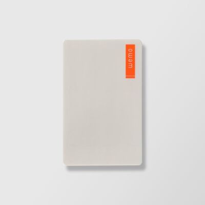 Bloc de notas reutilizable gris claro tipo S / Wemo: Su recubrimiento de superficie es especial para reescribir con bolígrafo: 3R, Reescribible, Reutilizable, Resistente.