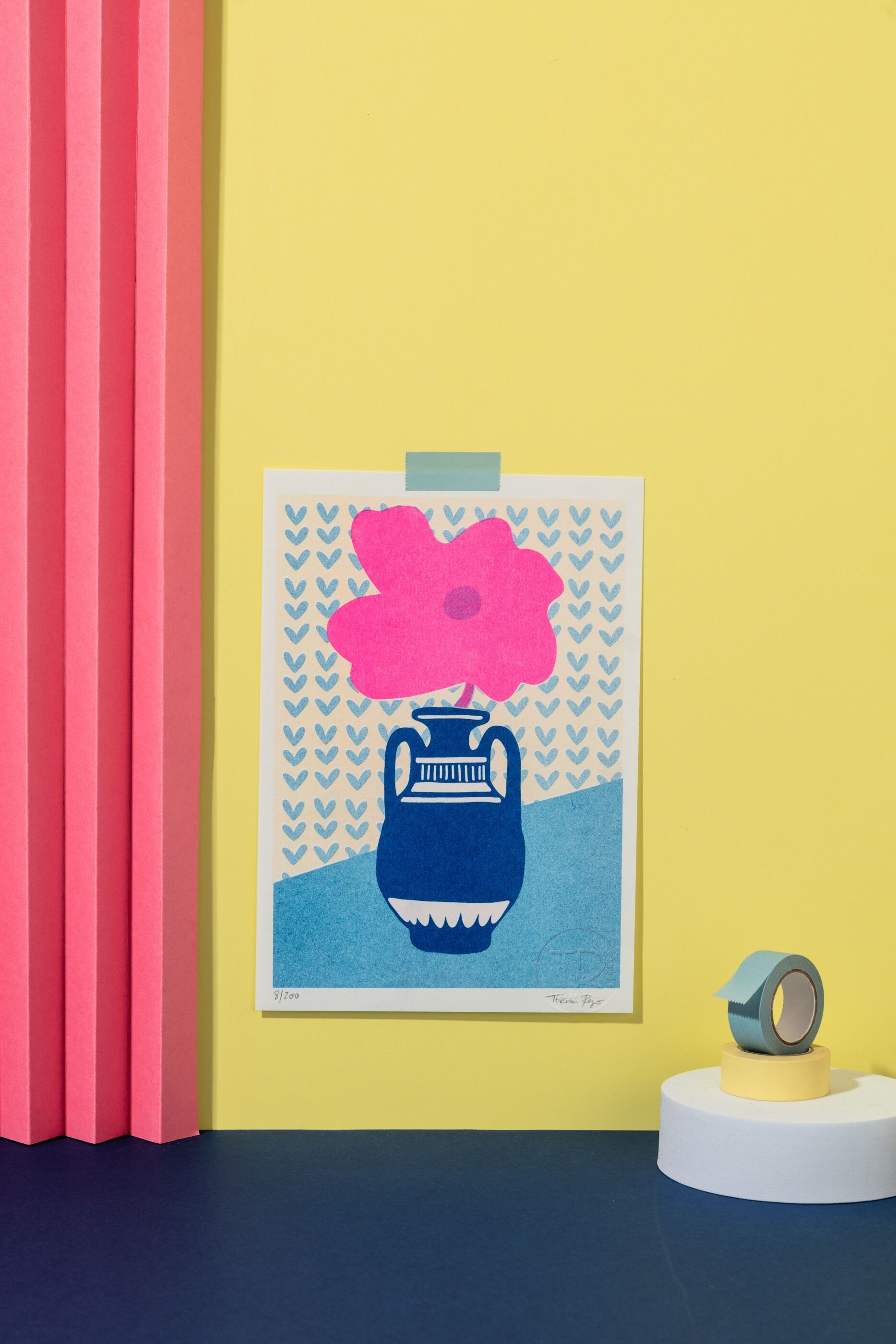 Risoprint Fucksia su pentola greca