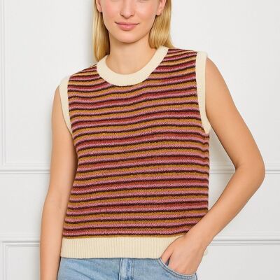 Pull sans manches rayé AP116