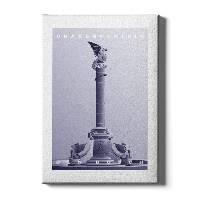 Station 's-Hertogenbosch - Poster con cornice - 50 x 70 cm - Arancione