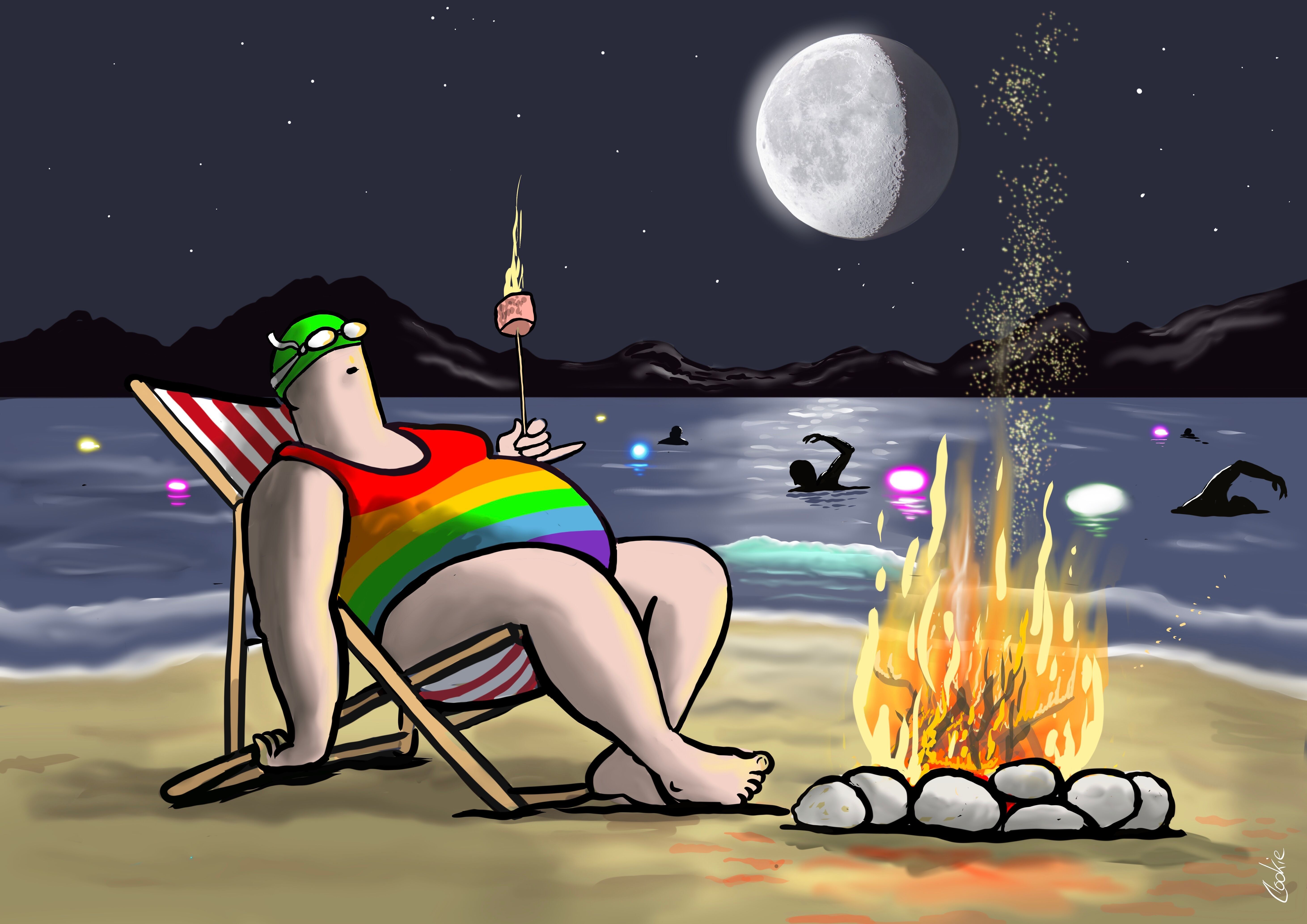 Flocker | Barbecue in spiaggia | Biglietto di auguri vuoto Kimmer