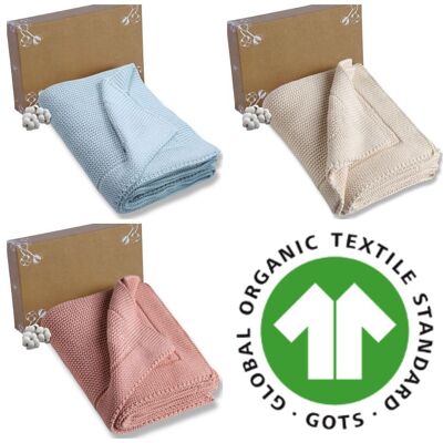 Couverture pour bébé 100 % coton biologique certifiée GOTS, respirante et infroissable