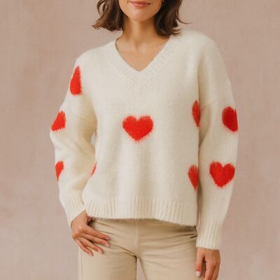 Pull cœur femme AP124