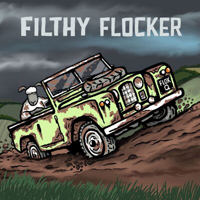Flocker | Flocker sucio | Tarjeta de felicitación en blanco