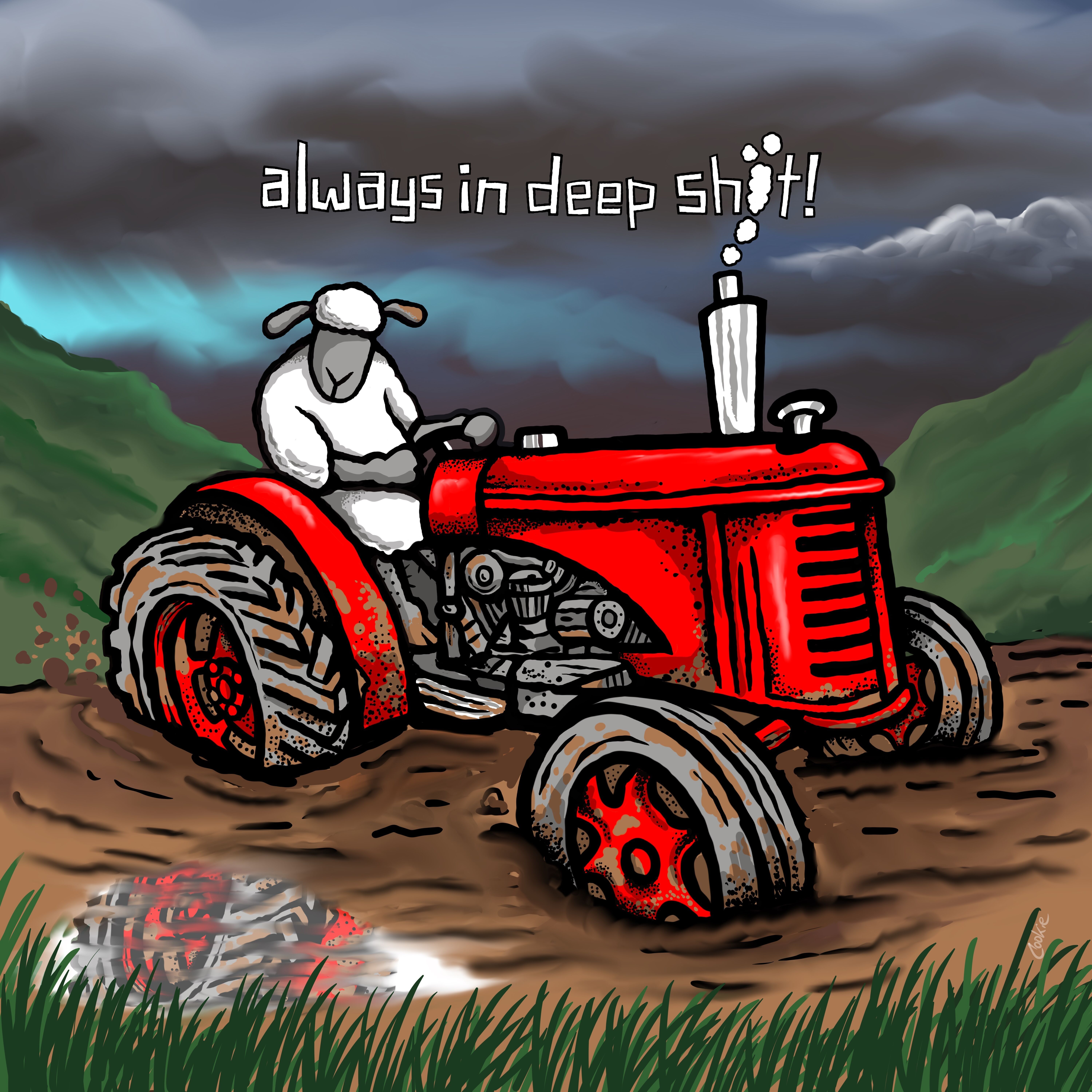 Flocker | Always in Deep Sh*t | Blank Greetings Card