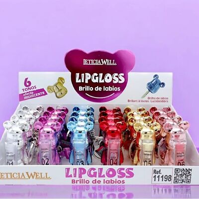24 Lipgloss Porte-clé Ours Métallisé – Leticia Well