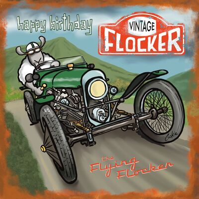 Flocker | Flocker vintage | Biglietto di compleanno vuoto