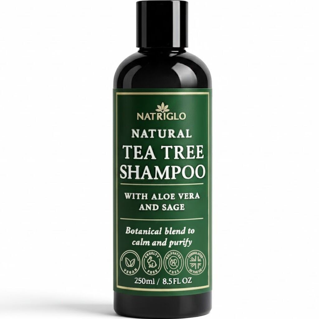 Natriglo Natural Shampoo – 250ml | With Tea Tree, Aloe Vera & Sage | Organic, Vegan & Cruelty-Free