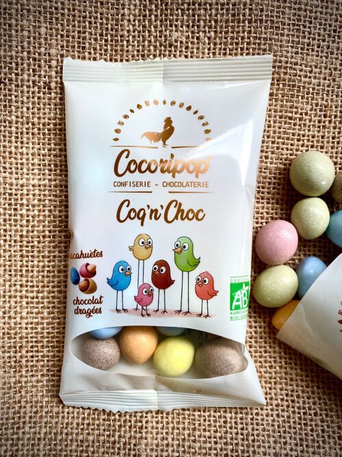Coq'n'Choc version pocket 50g comptoir de caisse.