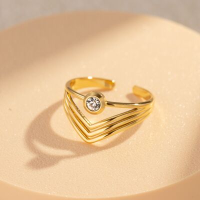 Bague ajustable en acier inoxydable cristal scintillant