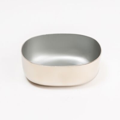 Steel Serveware Bowl, Silver - 6.50 x 4.75 x 2.50 Inches