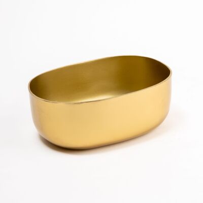Steel Serveware Bowl, Gold - 6.50 x 4.75 x 2.50 Inches