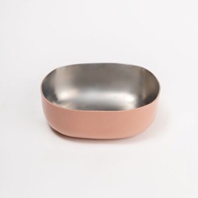 Steel Serveware Bowl, Blush- 6.50 x 4.75 x 2.50 Inches