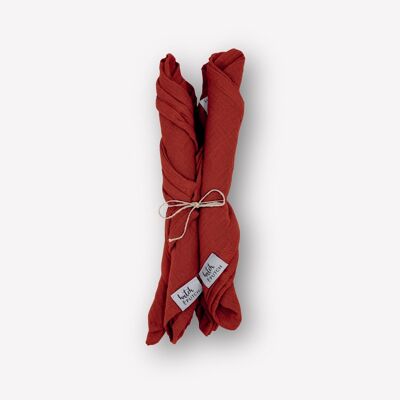 Musselin-Servietten "Anne-Marie" • Kupferrot • 4er-Set