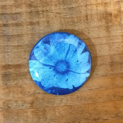 Badge Cyanotype "fleur de Cosmos"