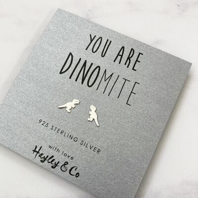 Boucles d'oreilles en argent sterling T-Rex