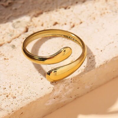anello regolabile in oro incrociato sul davanti con testa sottile