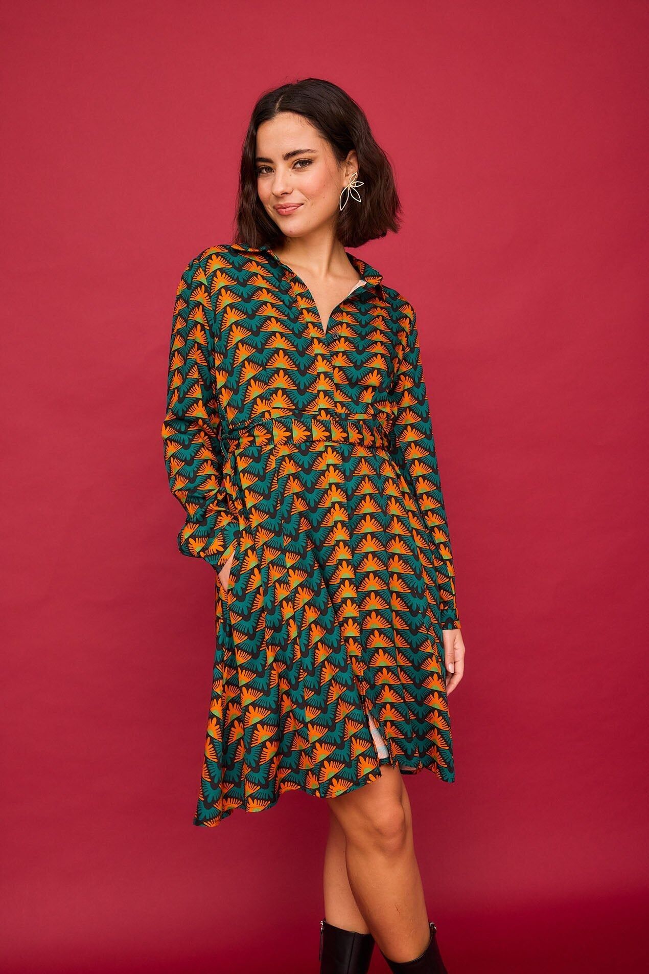 Abito corto verde lago triangolo