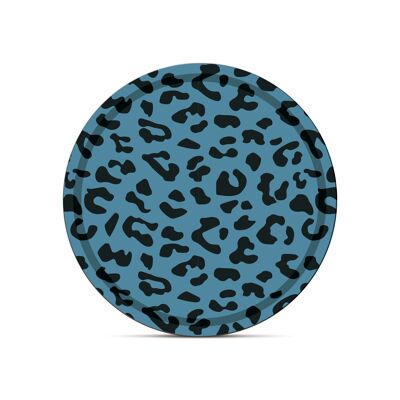 Blue Leopard Tray 37cm