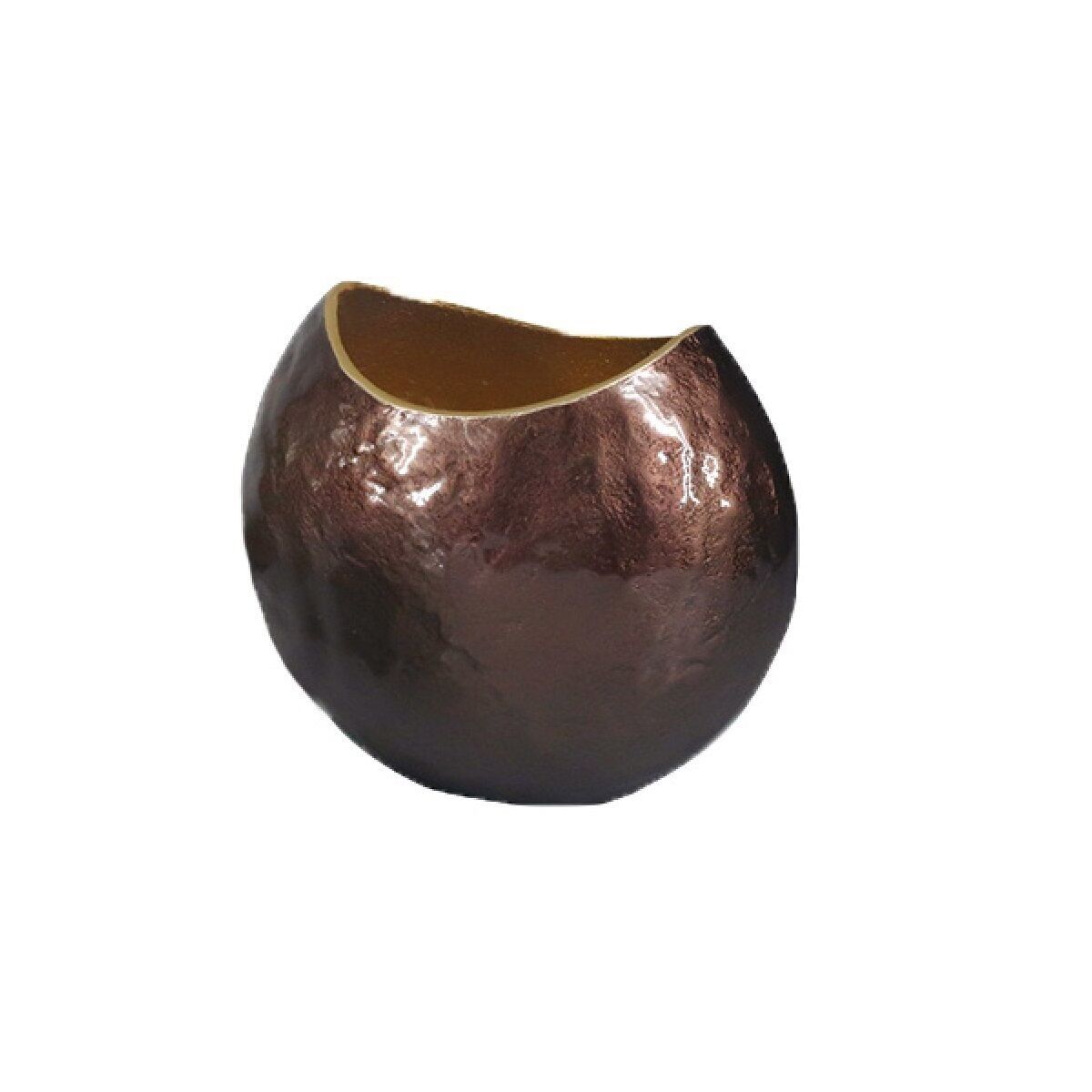 Vase ovale marron 22.5x14.5x18.5cm