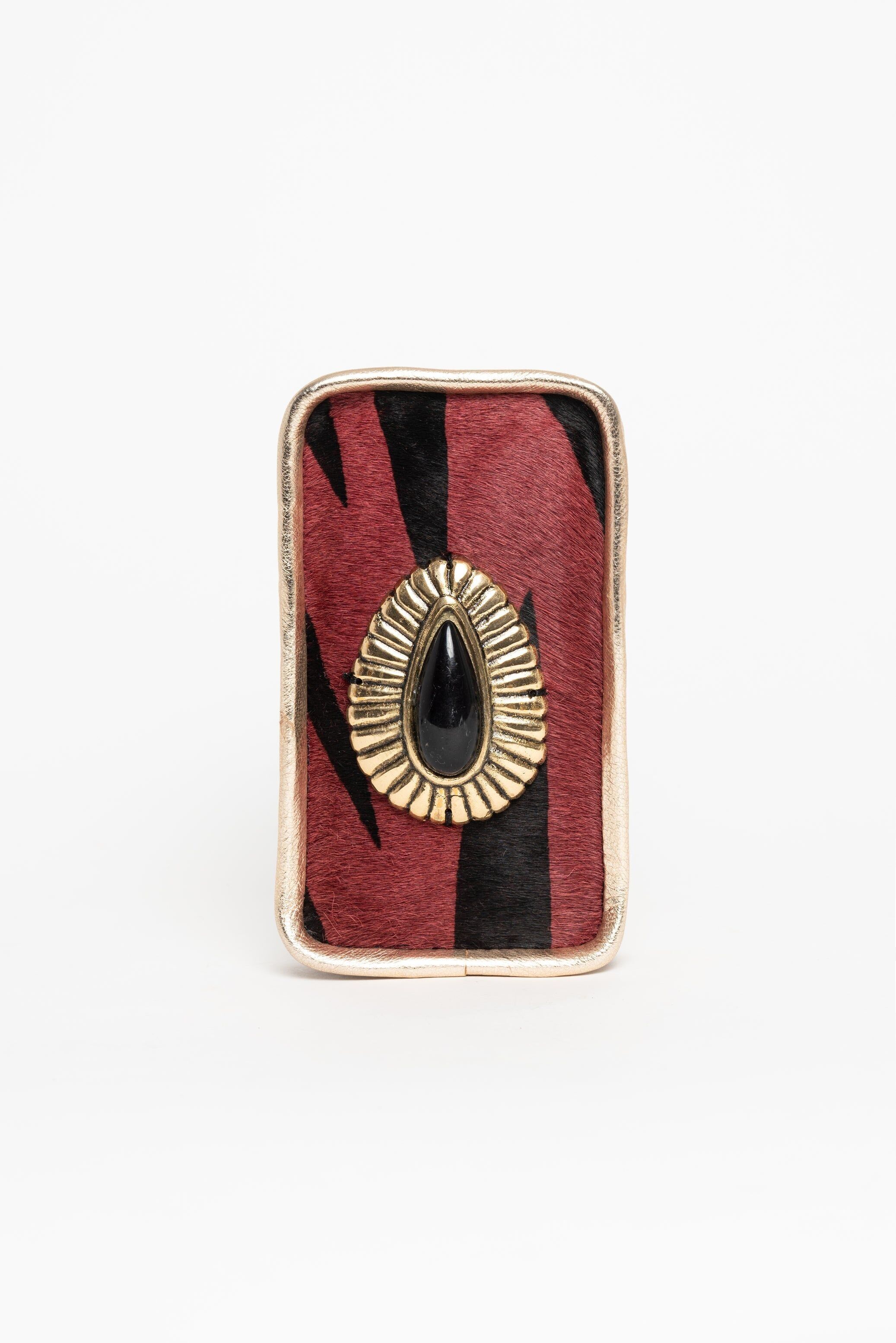 Garnet Zebra Jewel Crossbody Bag