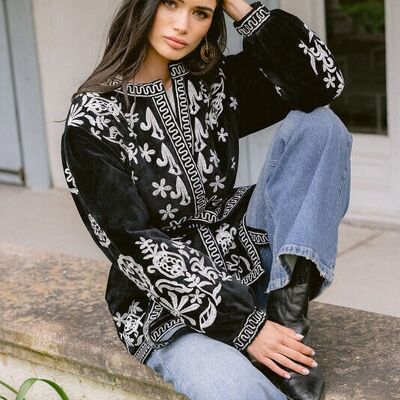 VERONA BLACK & WHITE CHAQUETA VELVET