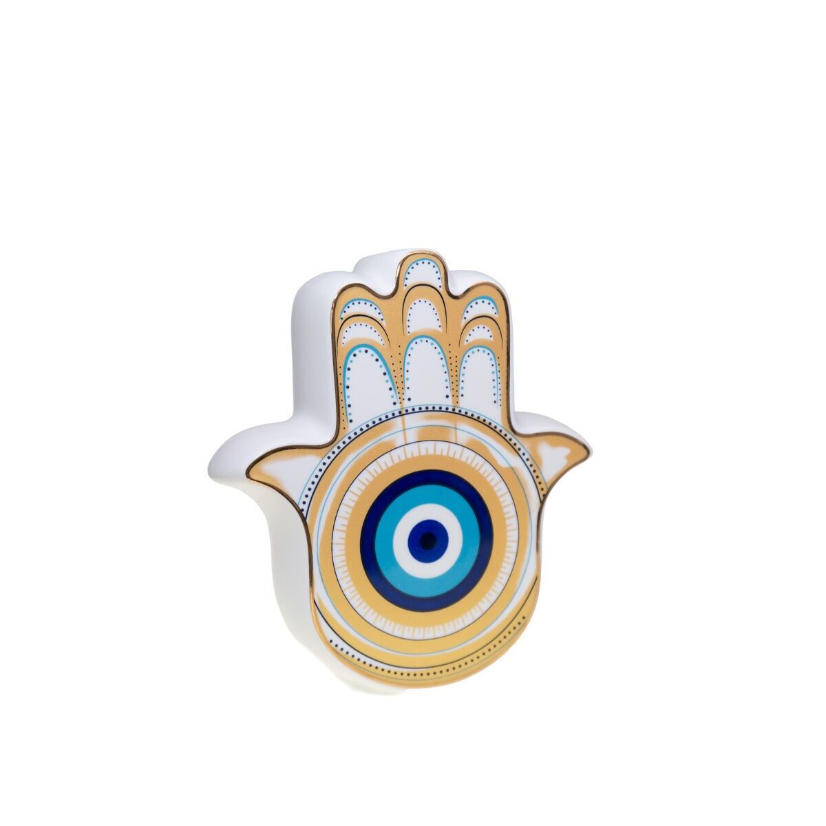 Vaso a mano bianco e oro 17.5x6.2x20cm