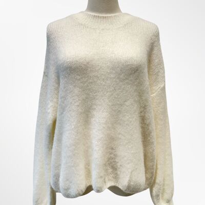 Suéter oversize de cuello redondo de primera calidad - ALPACA / LANA - 25428
