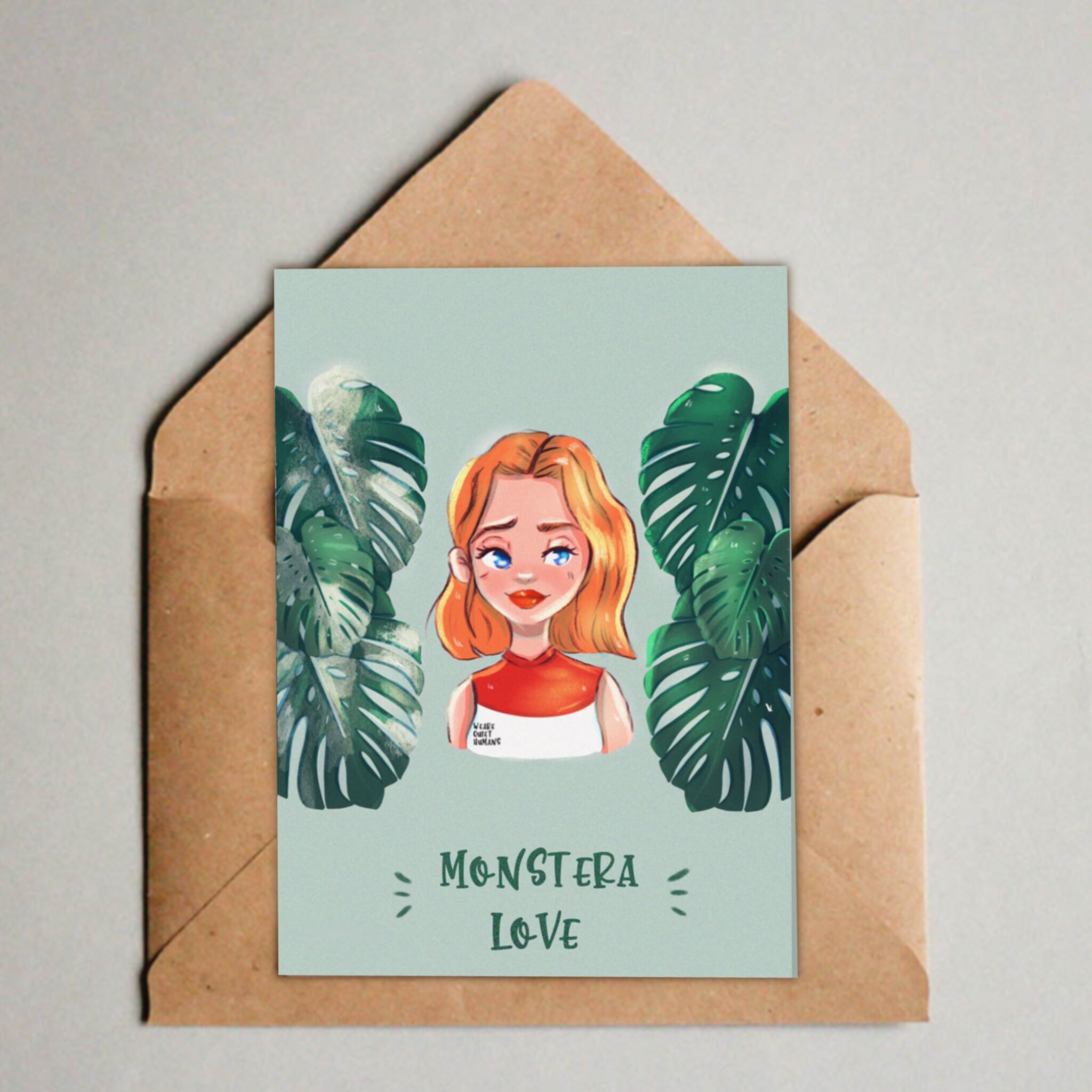 Scorte rimanenti: Cartolina / Stampa A6 - Monstera Love