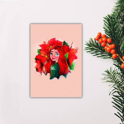 Postal / Impresión A7 - Juego de 5 Poinsettia