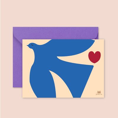 Biglietto "Amore": Uccellino azzurro (con busta)