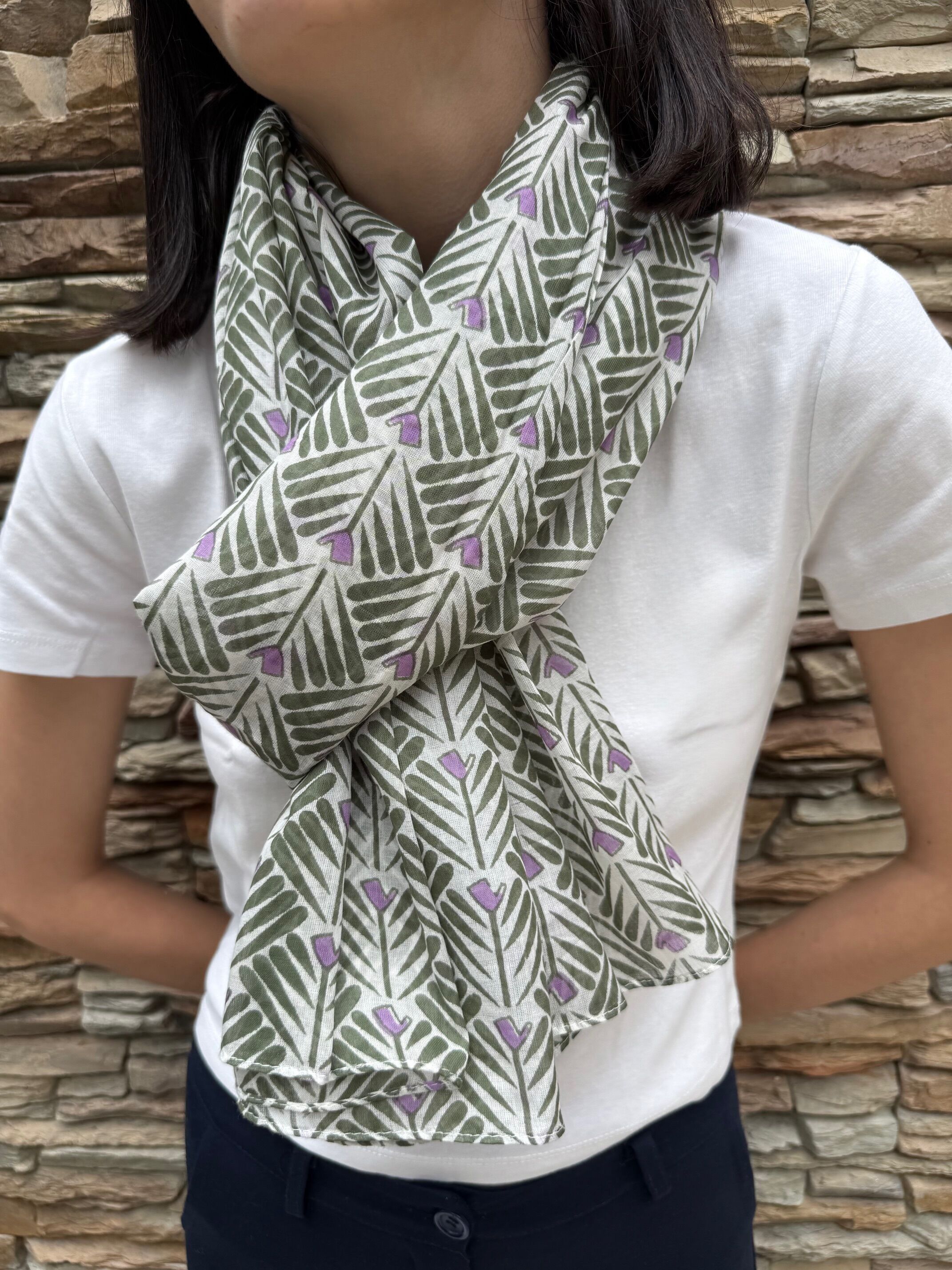 Bufanda 100% algodón indio para mujer