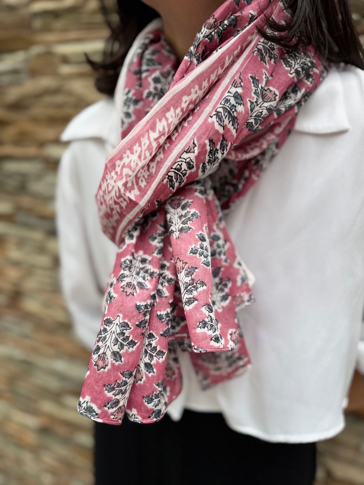 Bufanda 100% algodón indio para mujer