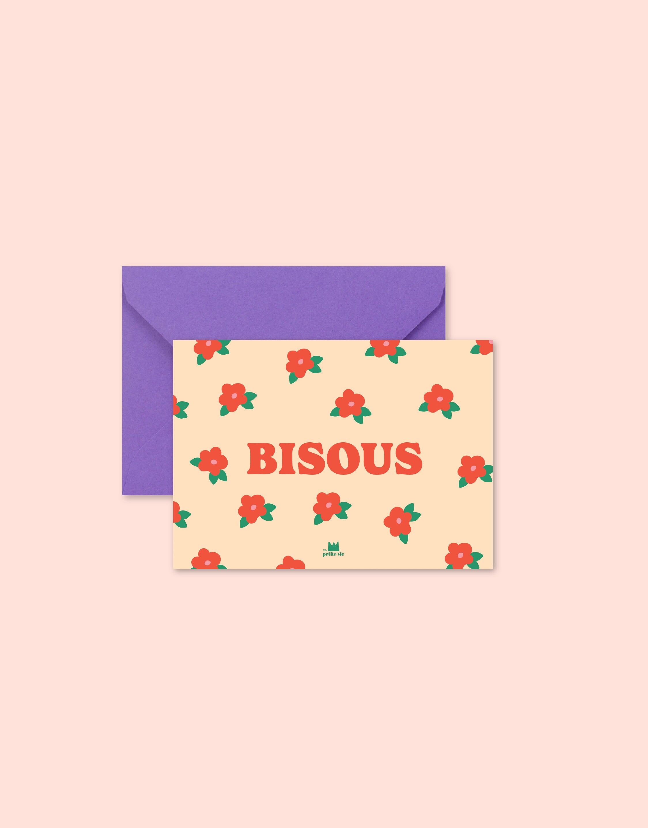 Mini "Friendship" card: Flower kisses (with envelope)