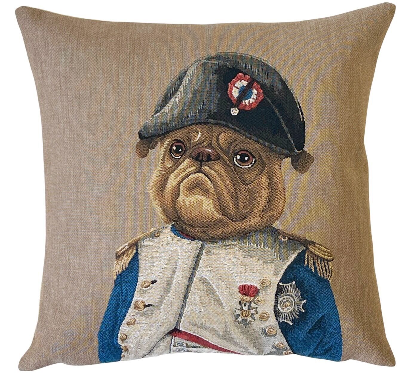 Dekorativer Kissenbezug Mops - französisches Dekor - Napoleon - 45x45 cm