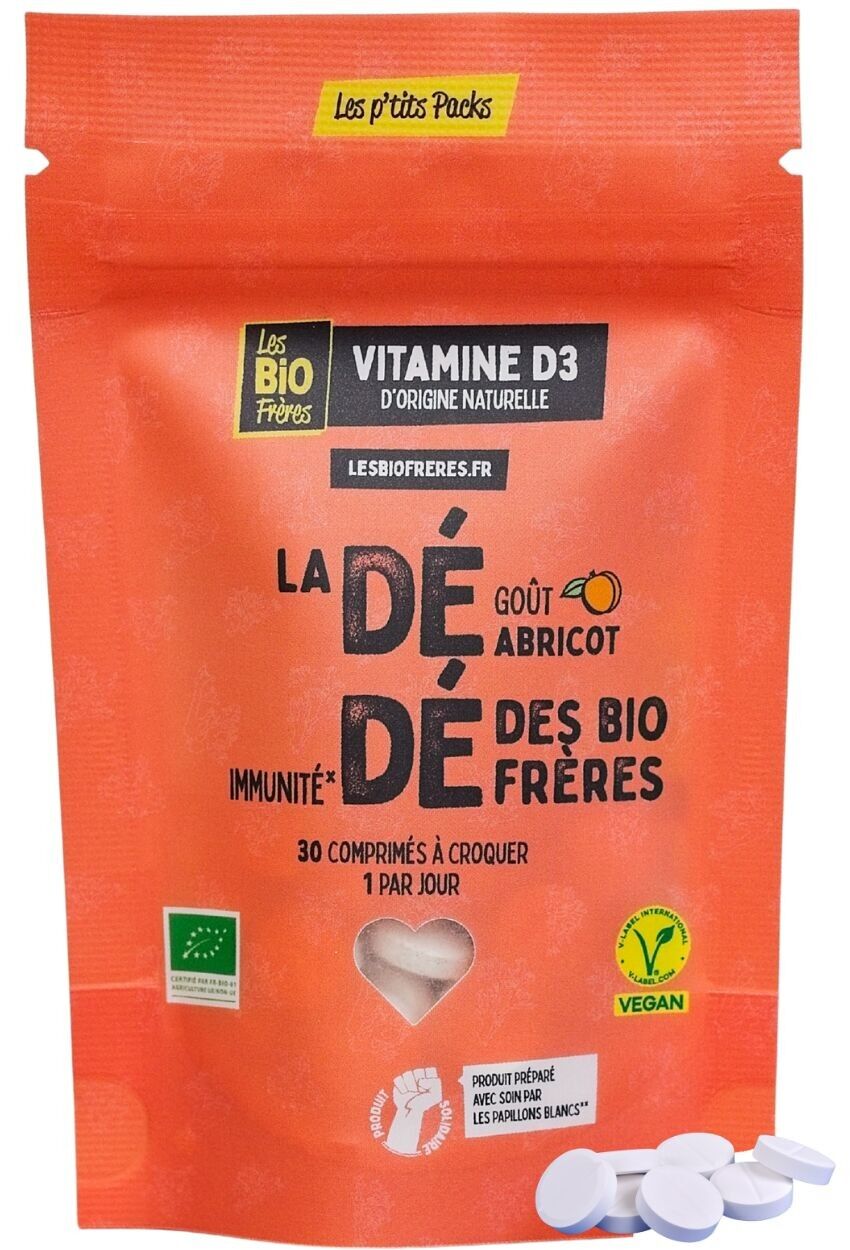 Vitamine D3 Abricot Bio - Dédé - 30 comprimés à croquer