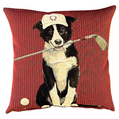 Funda de almohada de border collie - Decoración para perros - Regalo de golf - 45 x 45 cm