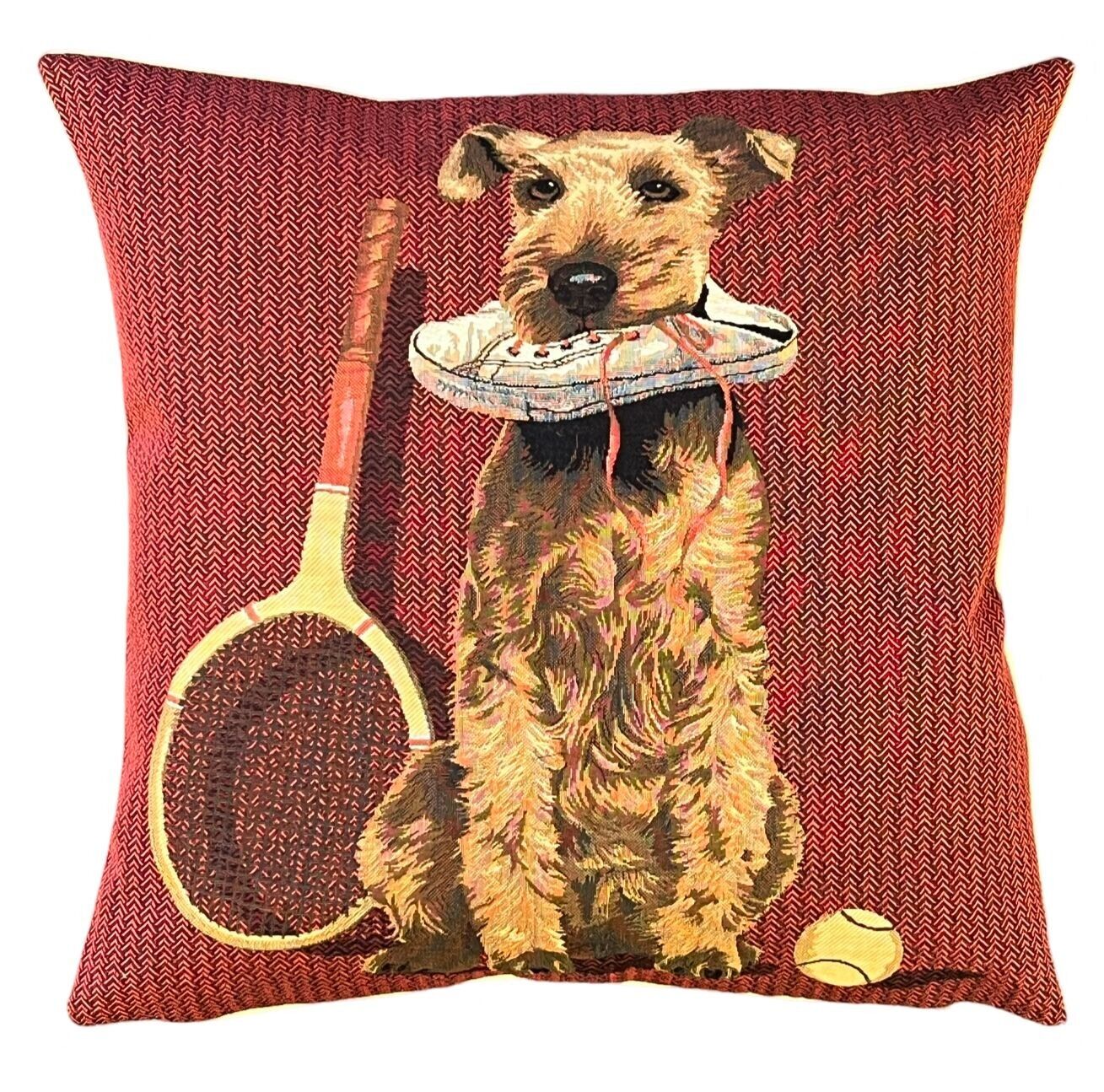 Tennis-Dekor - dekorativer Kissenbezug - Terrier - 45 x 45 cm