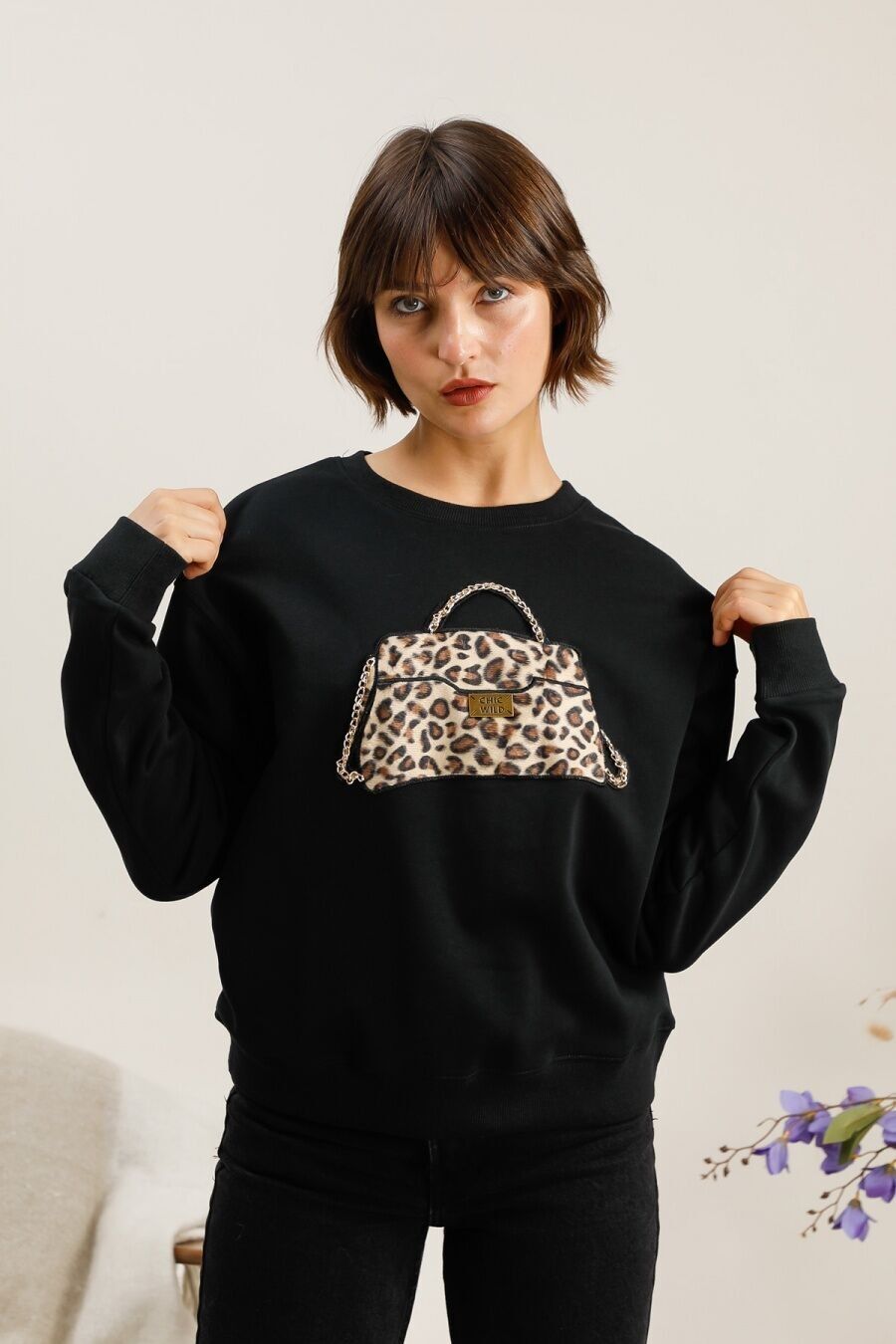 Sudadera cómoda de corte recto