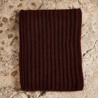 Écharpe cachemire 12 fils marron femme - UNI 18