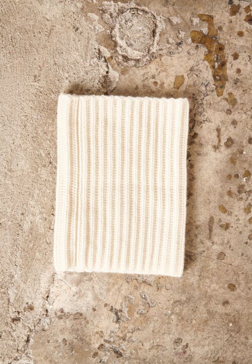 Écharpe cachemire 12 fils écru femme - UNI 18