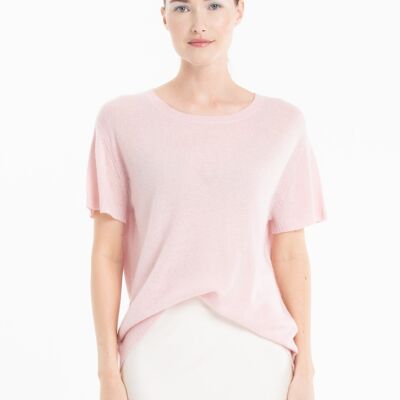 T-shirt col rond cachemire rose baby/imprimé femme - KELLY 14